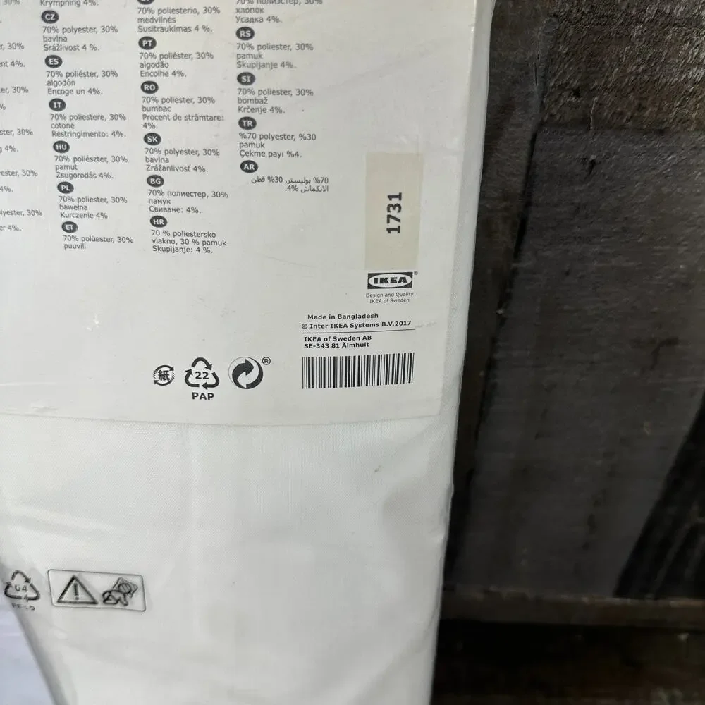 IKEA VIVAN Curtains Drapes 1 Pair White 2 Panels 57